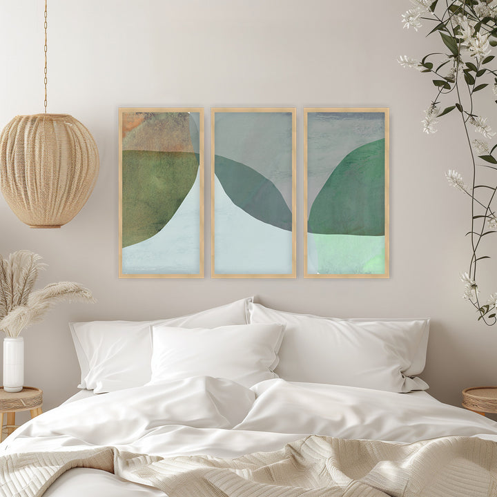 "Opal Canopy" Set of Three Framed Textured Wall Art