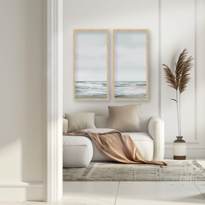 "White Day" Set of Two Framed Textured Wall Art