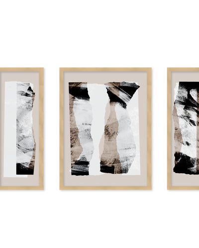 "Pieces 20" Set of Three Framed Textured Wall Art