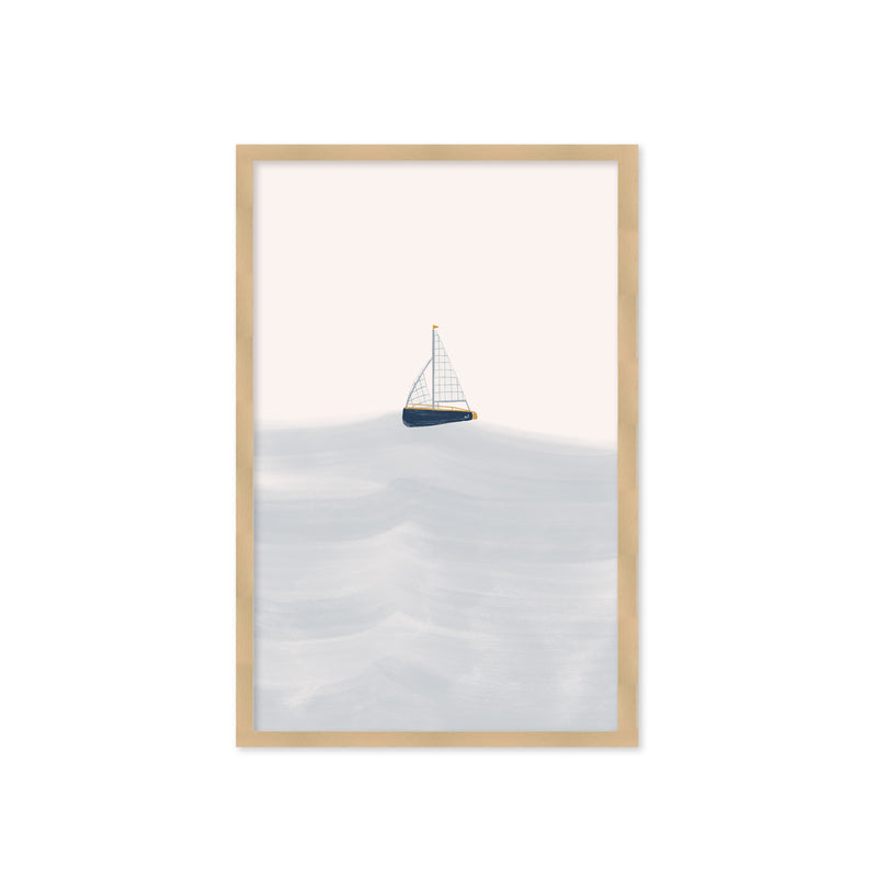 "Sailing Boat" Framed Textured Wall Art