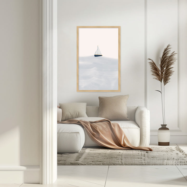 "Sailing Boat" Framed Textured Wall Art