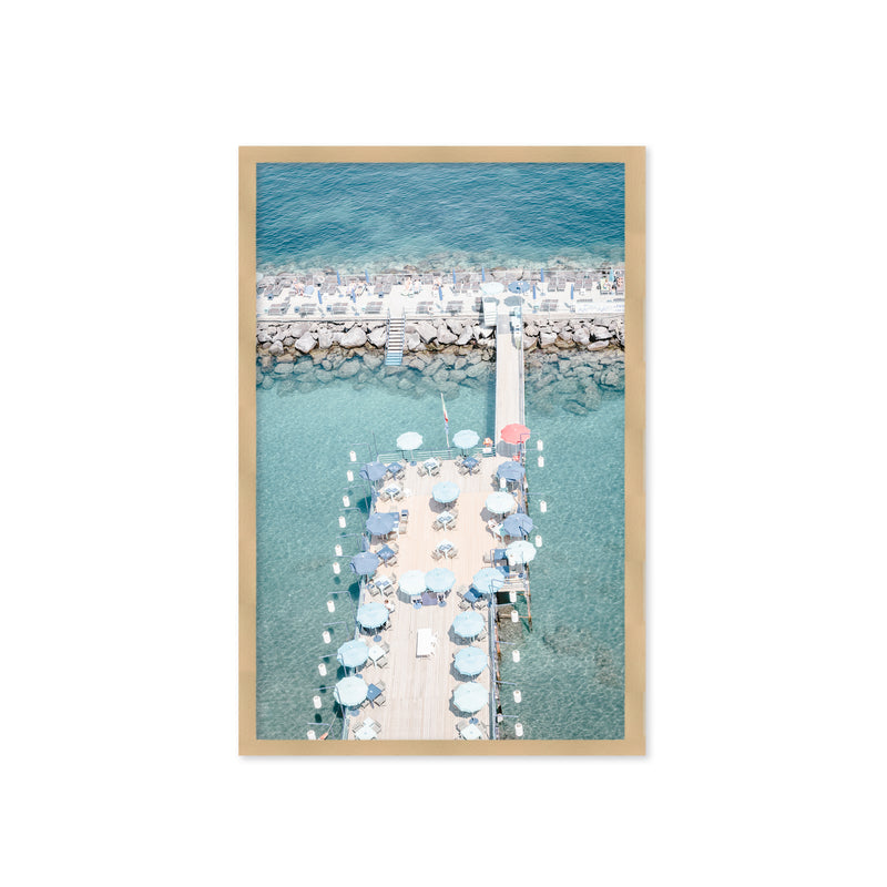 "Coastal life Italy" Framed Textured Wall Art