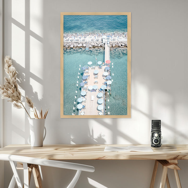 "Coastal life Italy" Framed Textured Wall Art