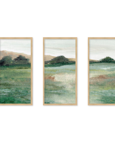 "Countryside" Set of Three Framed Textured Wall Art