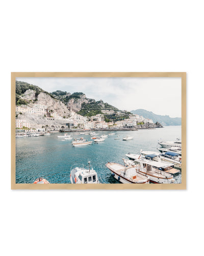 "Amalfi coast boats" Framed Textured Wall Art