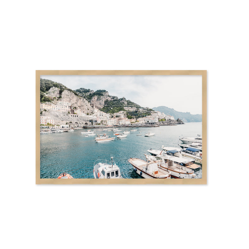 "Amalfi coast boats" Framed Textured Wall Art