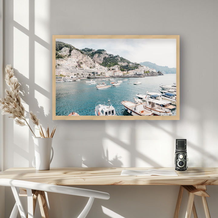 "Amalfi coast boats" Framed Textured Wall Art