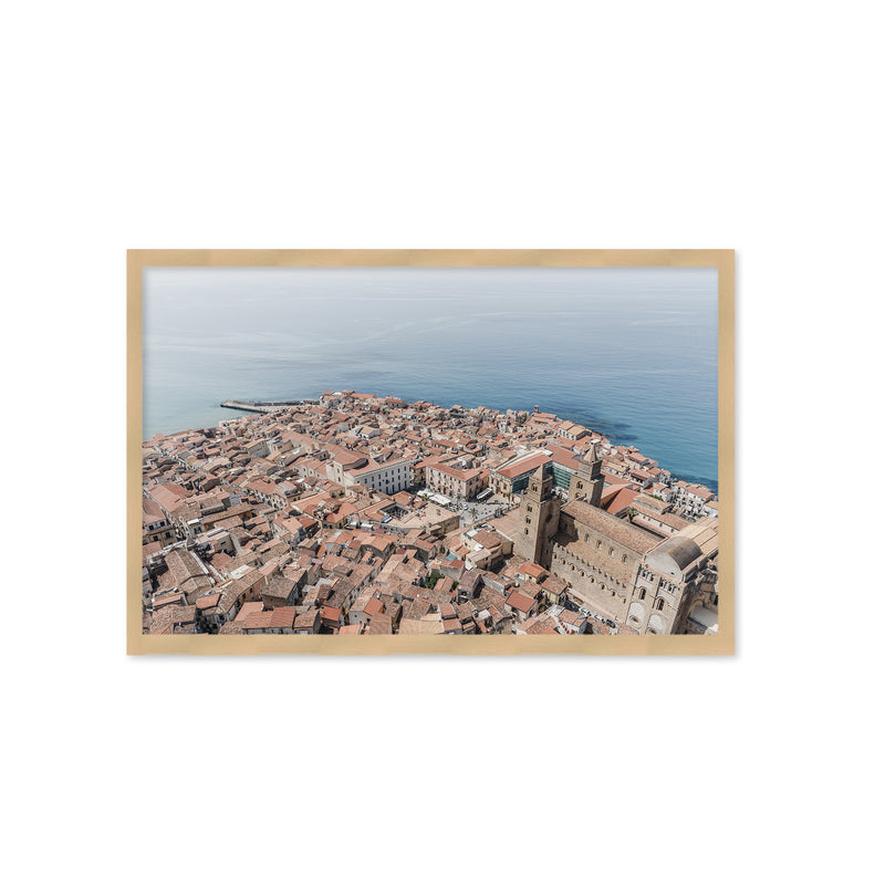 "Italian city Cefalu" Framed Textured Wall Art