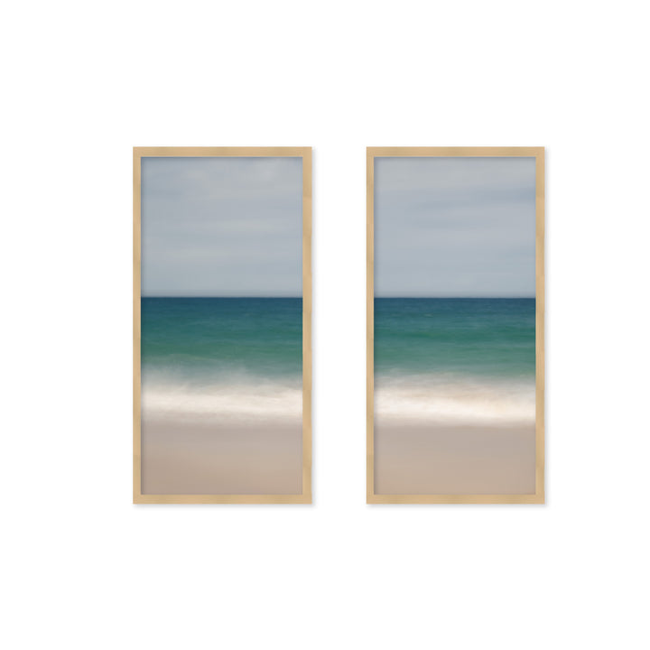 "Abstract Horizon" Set of Two Framed Textured Wall Art