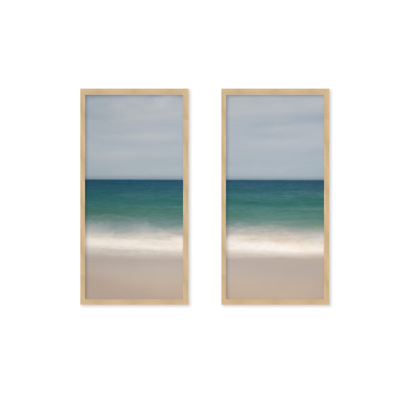 "Abstract Horizon" Set of Two Framed Textured Wall Art