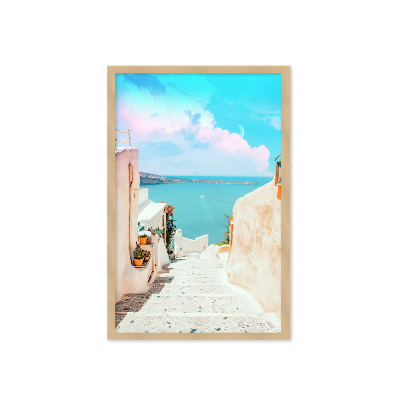 "Surreal Greece" Framed Textured Wall Art