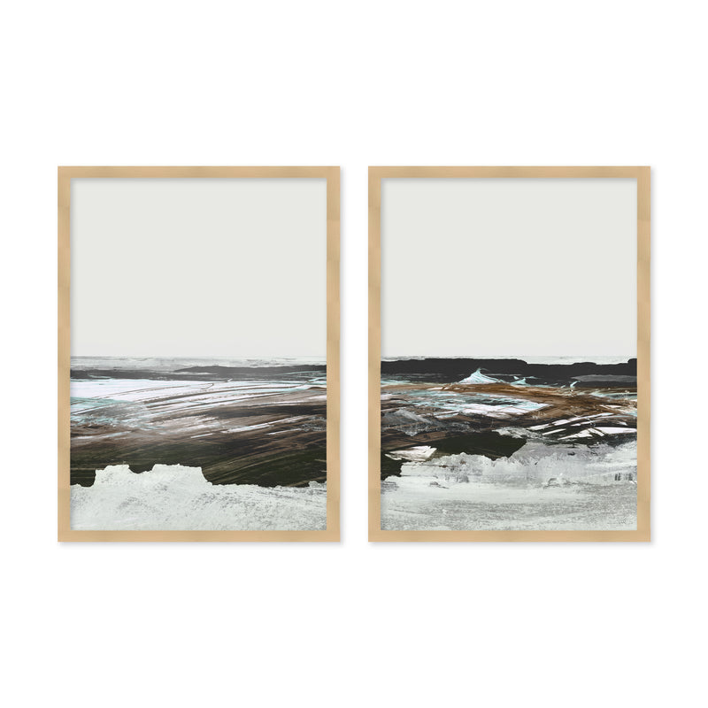 "Constantine Bay" Set of Two Framed Textured Wall Art