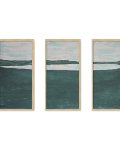 "Mystic Abyss" Set of Three Framed Textured Wall Art