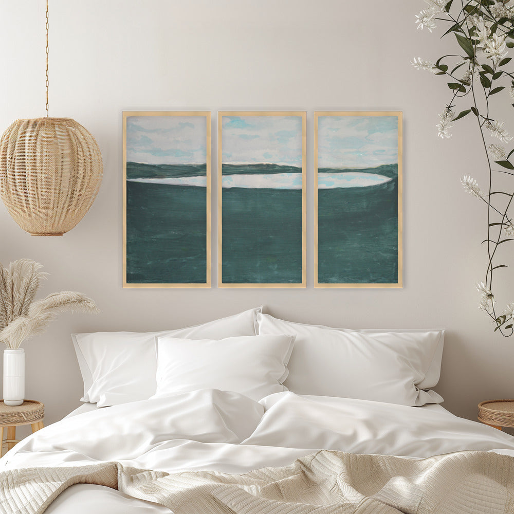 "Mystic Abyss" Set of Three Framed Textured Wall Art