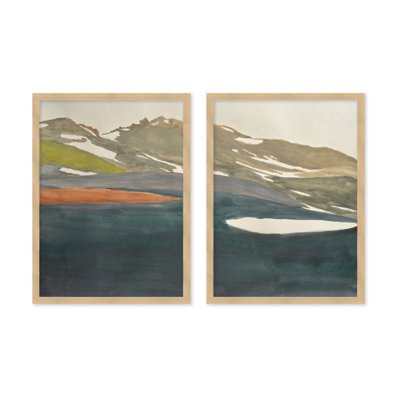 "Back To Basecamp 9" Set of Two Framed Textured Wall Art