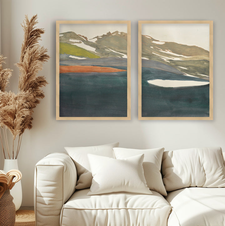 "Back To Basecamp 9" Set of Two Framed Textured Wall Art
