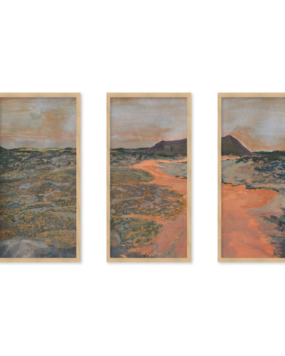 "Back To Basecamp 13" Set of Three Framed Textured Wall Art