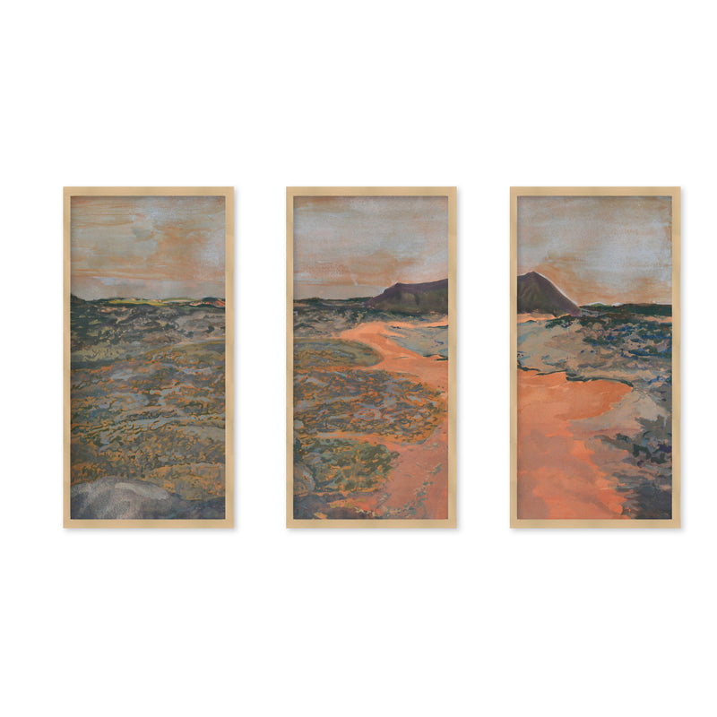 "Back To Basecamp 13" Set of Three Framed Textured Wall Art