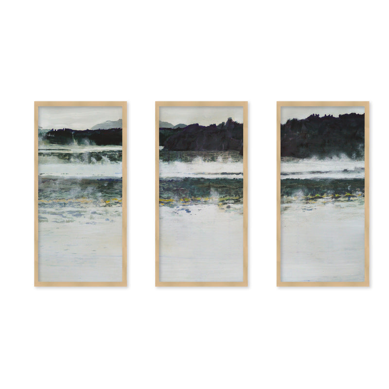 "Tides Abstract" Set of Three Framed Textured Wall Art