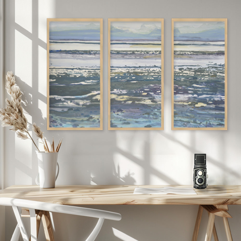 "Back To Abstract" Set of Three Framed Textured Wall Art