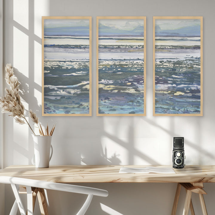 "Back To Abstract" Set of Three Framed Textured Wall Art