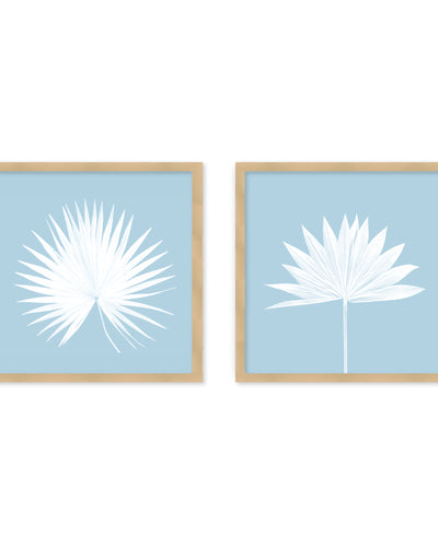 "Azure Oasis" Set of Two Framed Textured Wall Art