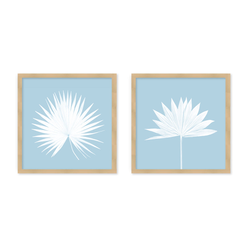 "Azure Oasis" Set of Two Framed Textured Wall Art