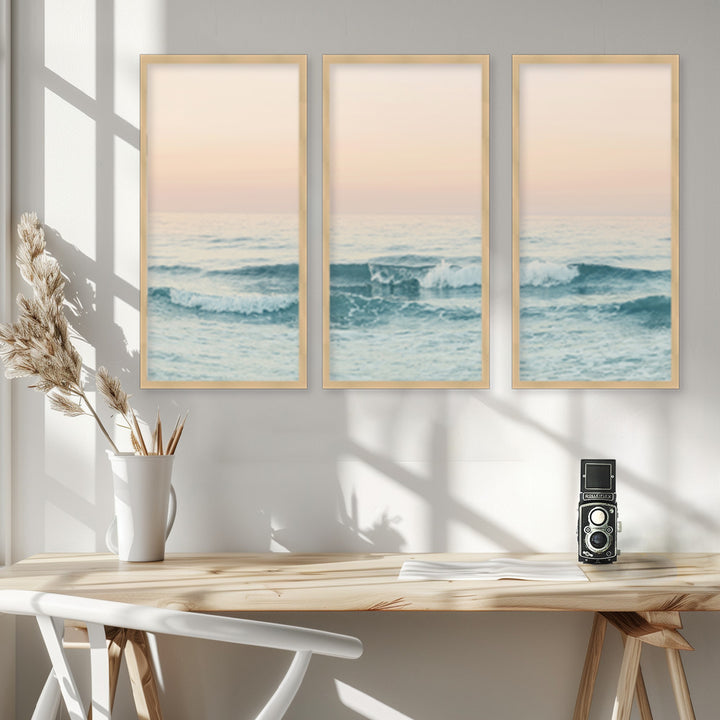 "Greece" Set of Three Framed Textured Wall Art