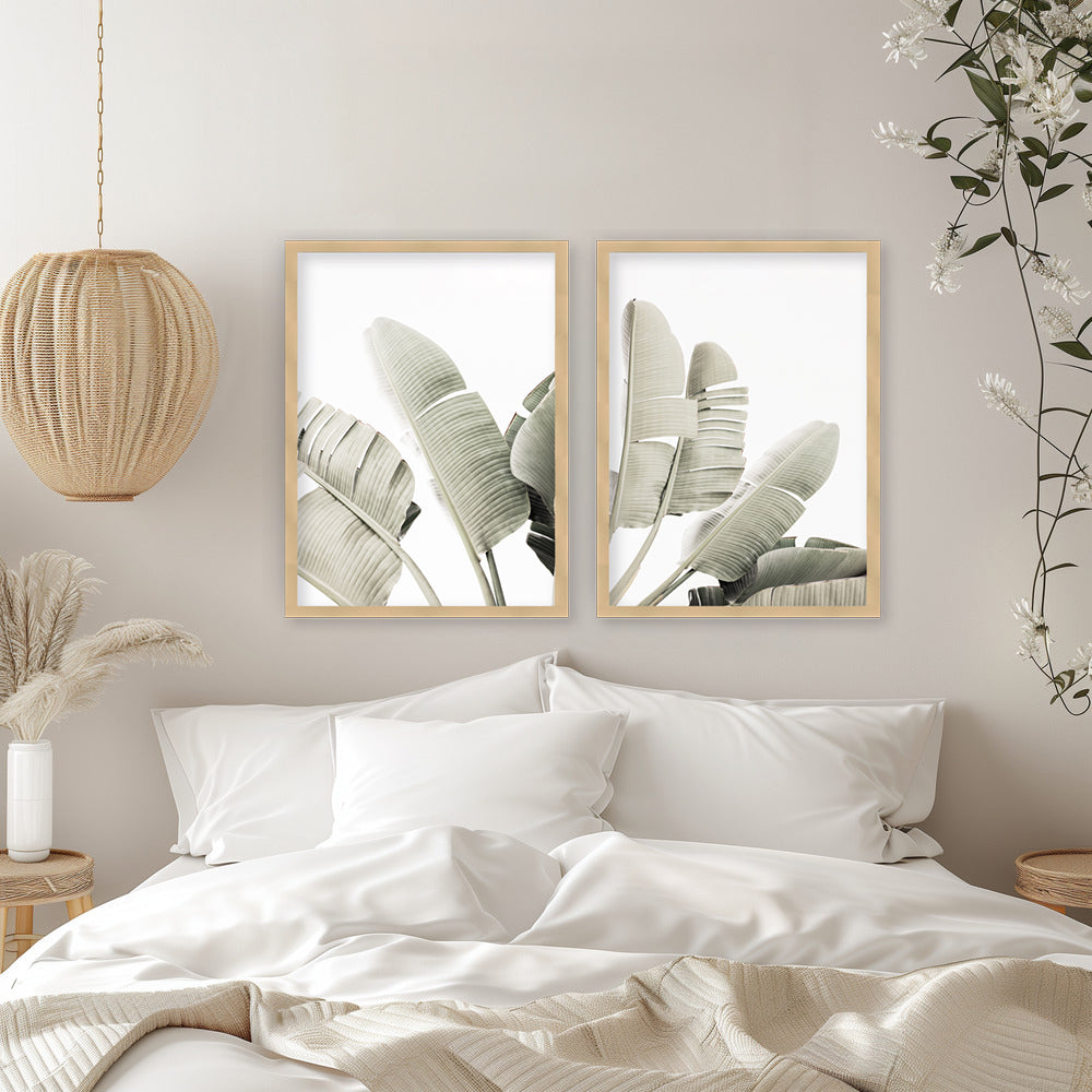 "Emerald Canopy" Set of Two Framed Textured Wall Art