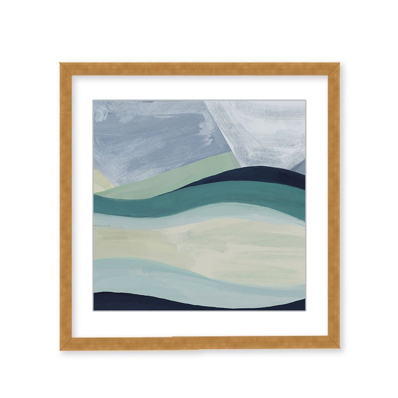 "Serene Waters: Abstract Seaside" Framed Matted Print Wall Art