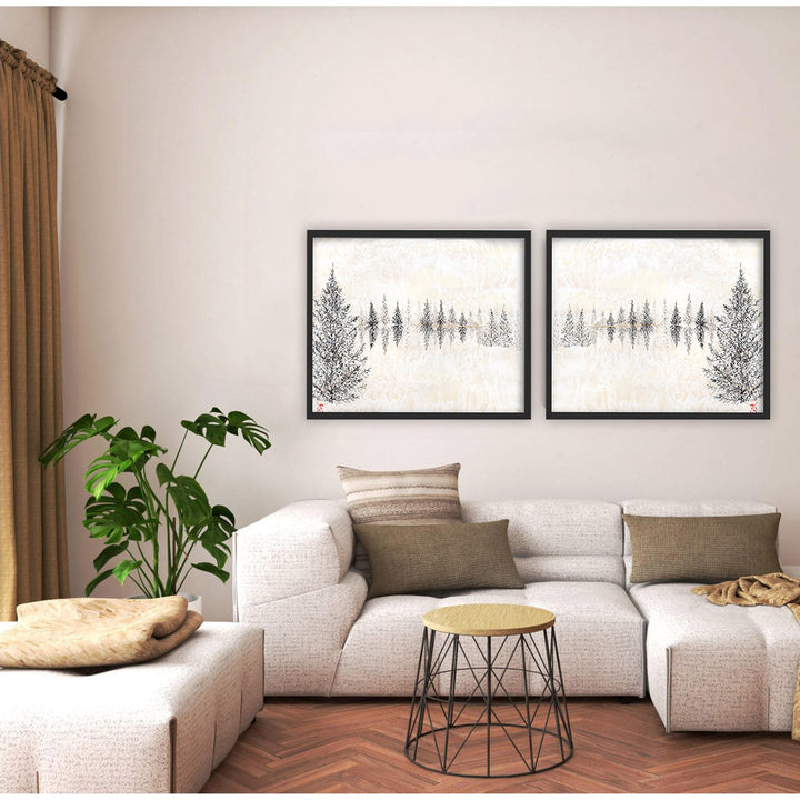 "Monoscape V-II" Set Canvas Wall Art By Karen Biery