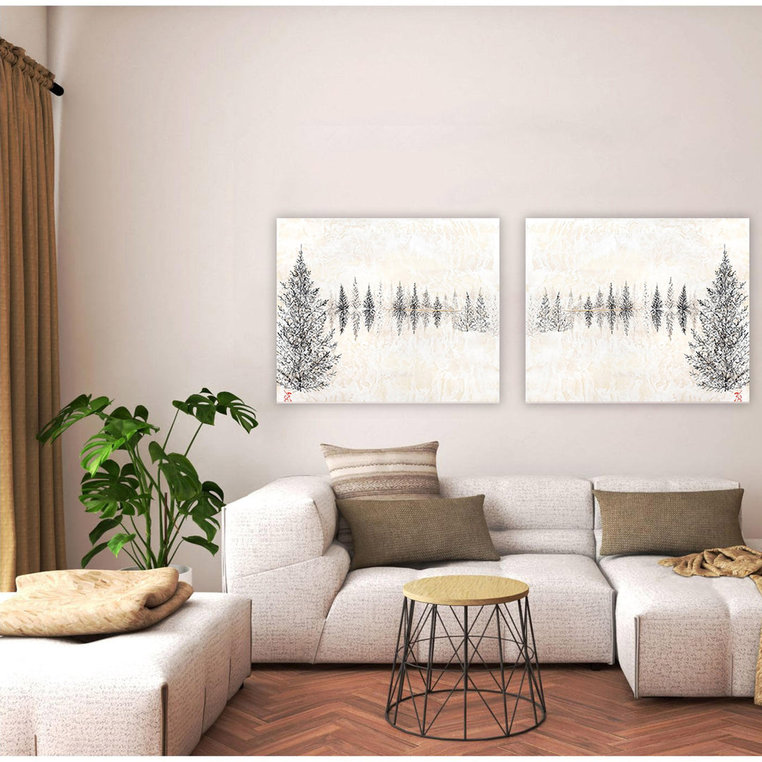 "Monoscape V-II" Set Canvas Wall Art By Karen Biery
