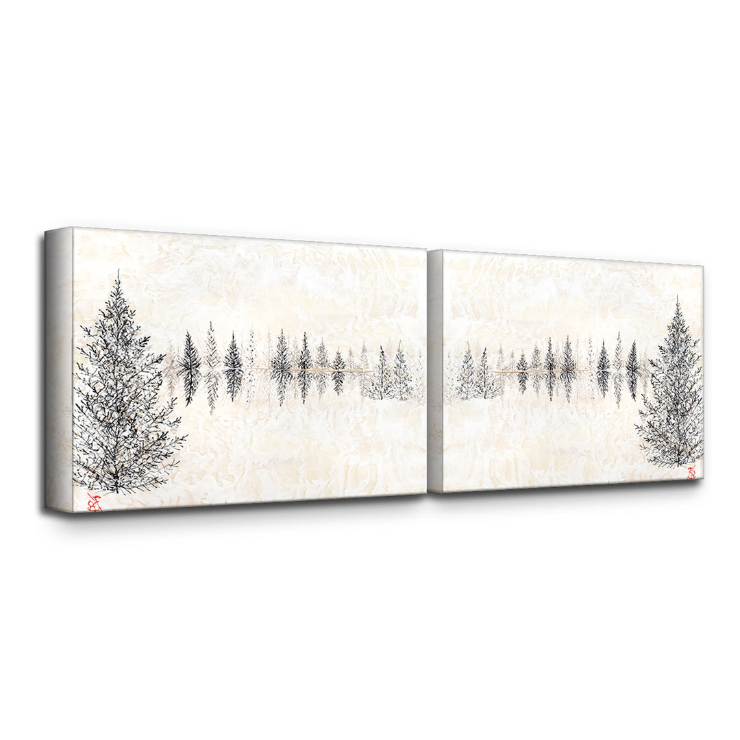 "Monoscape V-II" Set Canvas Wall Art By Karen Biery