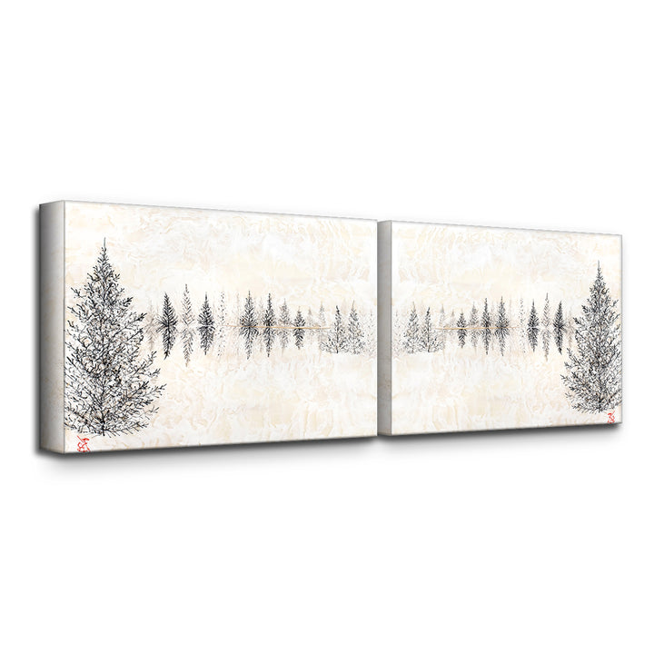 "Monoscape V-II" Set Canvas Wall Art By Karen Biery