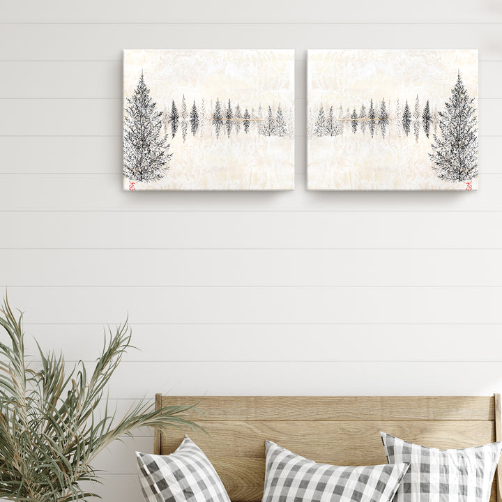 "Monoscape V-II" Set Canvas Wall Art By Karen Biery