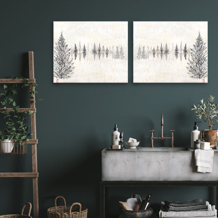 "Monoscape V-II" Set Canvas Wall Art By Karen Biery