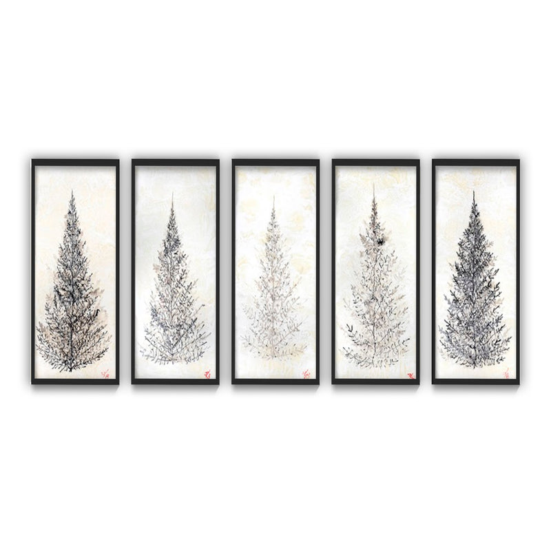 "Monoscape XXV"  Canvas Wall Art Set Of Five By Karen Biery