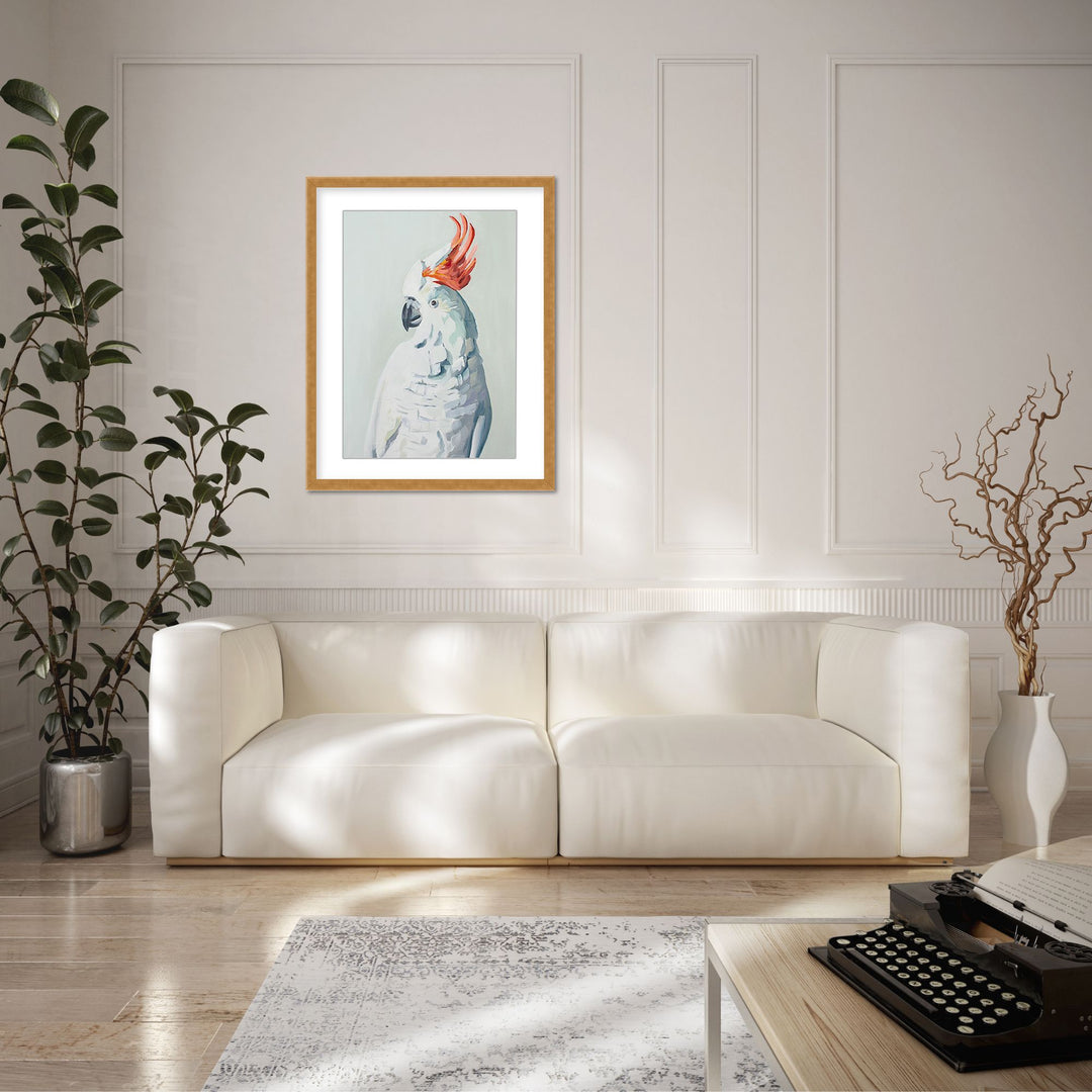 "White Cockadoo" Framed Matted Print Wall Art