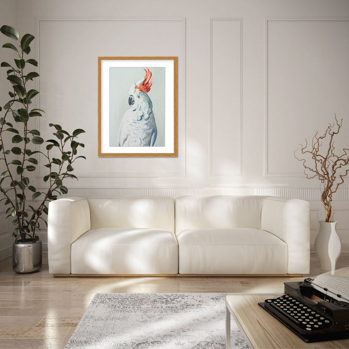 "White Cockadoo" Framed Matted Print Wall Art