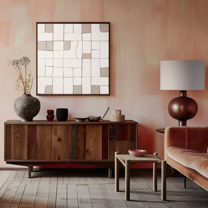 "Pieces VI" Framed Canvas Wall Art by Alma Studio