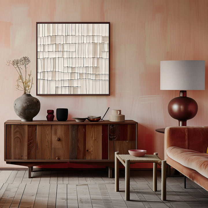 "Tiles nAo2" Framed Canvas Wall Art by Alma Studio