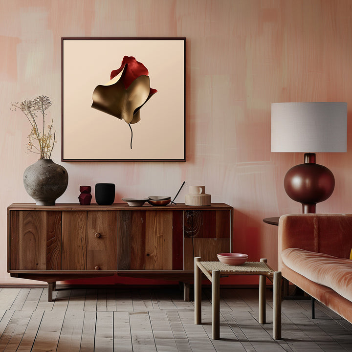 "Metallic flora nAo3 " Framed Canvas Wall Art by Alma Studio