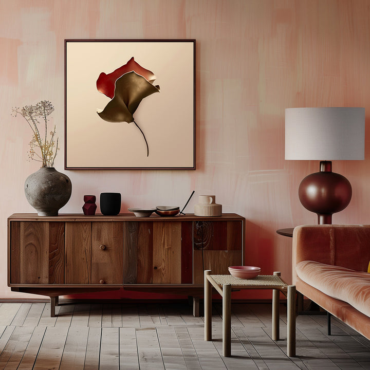 "Metallic Flora nAo4" Framed Canvas Wall Art by Alma Studio