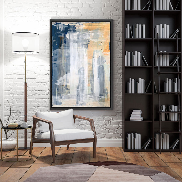 "ARCHIPELAGO No.2203"Framed Embellished Canvas  Wall Art