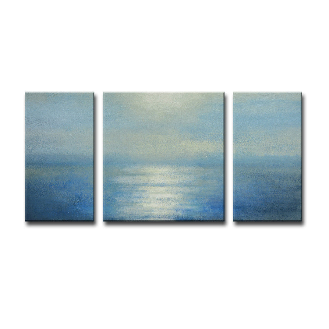 Open box 'Coastal Sunrise' 3 Piece Wrapped Canvas Wall Art Set wall art
