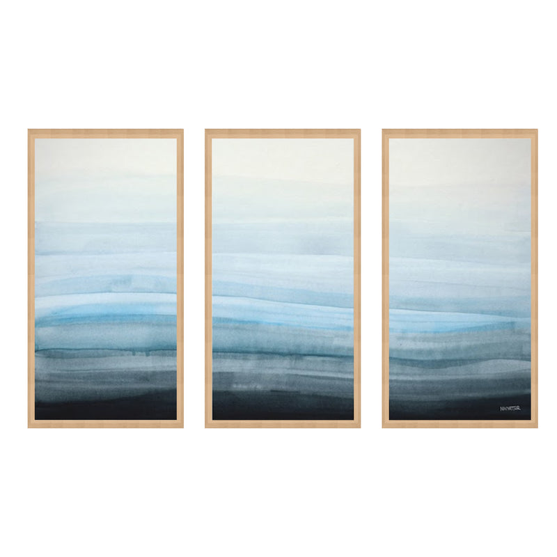 "Dreamers Shore" Set of Three Framed Canvas Wall Art