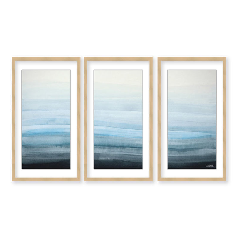 "Dreamers Shore" Set of Three Framed Matted Print Wall Art