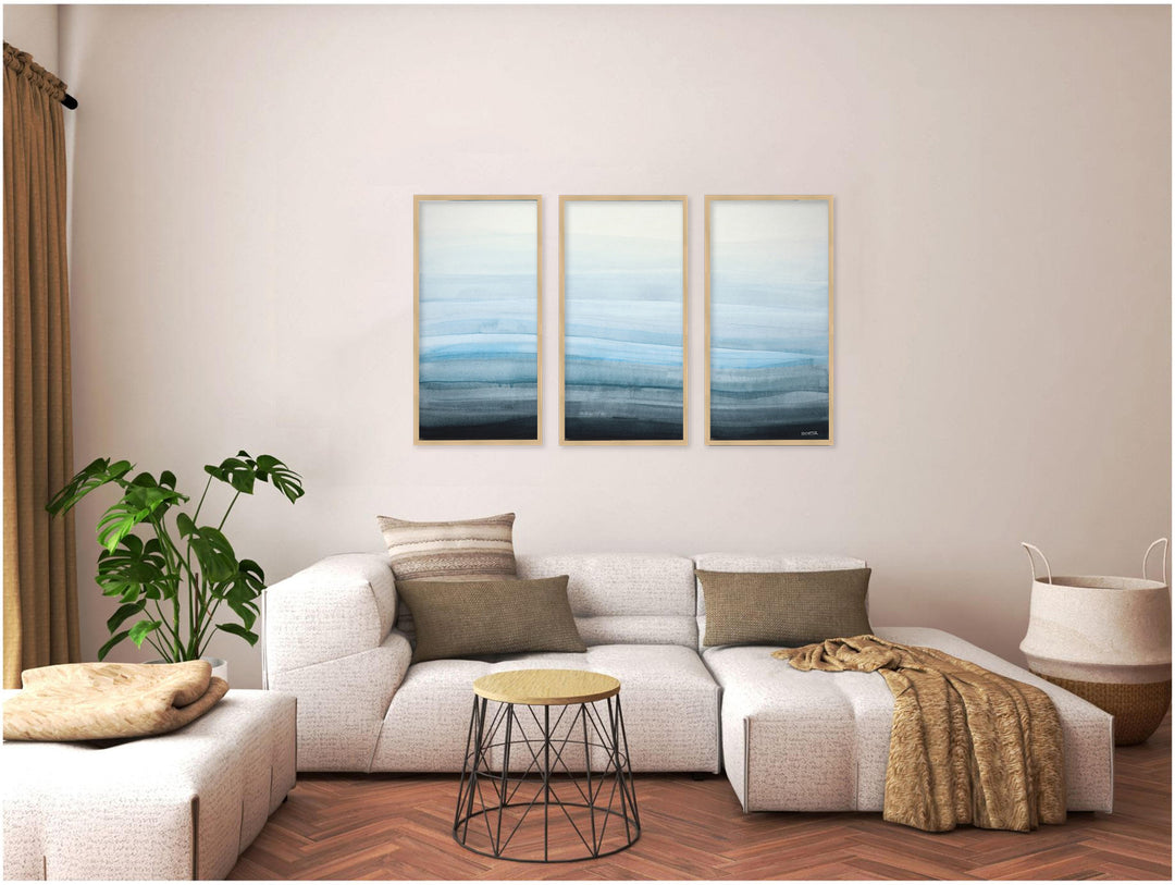 "Dreamers Shore"Set of Three Framed Textured Wall Art