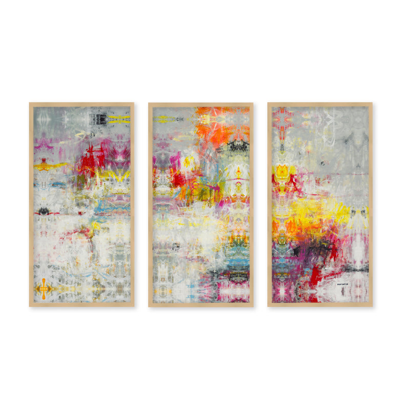 "Day In The Sun"Set of Three Framed Textured Wall Art