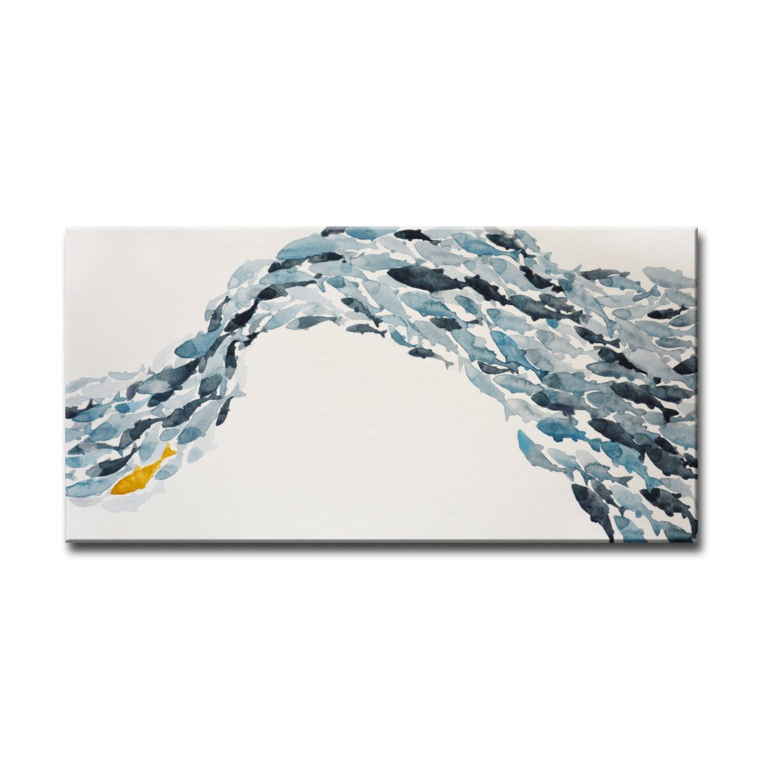 Open box 'Goldfish' Wrapped Canvas Coastal Wall Art Set wall art